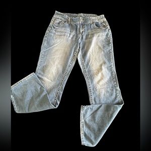 Maurices Women’s Distressed Light Blue Jeans, Size 13/14 Long, Boot Cut